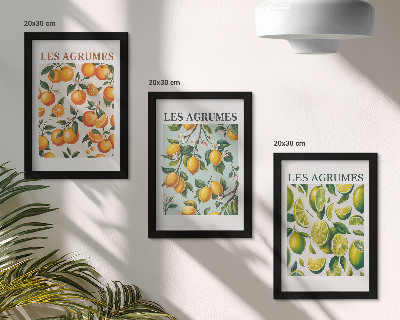 Gallery wall Fruitige citruspatronen in pastelkleuren