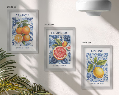Gallery wall Vintage illustraties van citrusvruchten