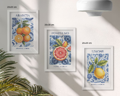 Gallery wall Vintage illustraties van citrusvruchten