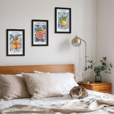Gallery wall Vintage illustraties van citrusvruchten