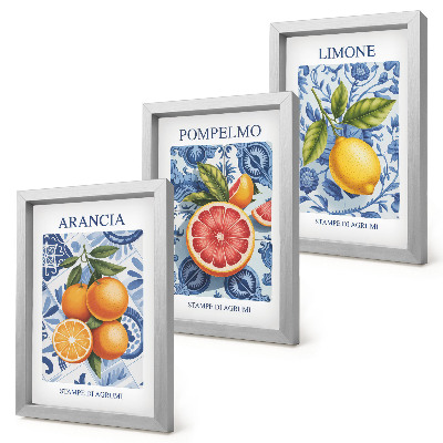 Gallery wall Vintage illustraties van citrusvruchten
