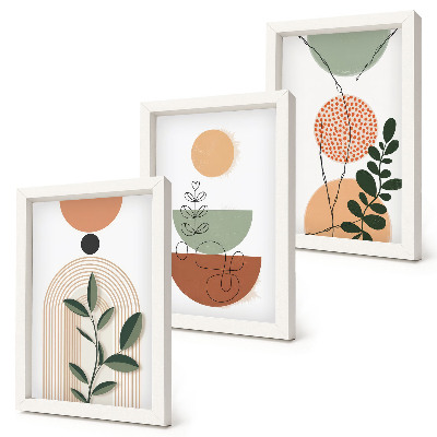 Gallery wall Abstracte vormen met kleurrijke plantmotieven