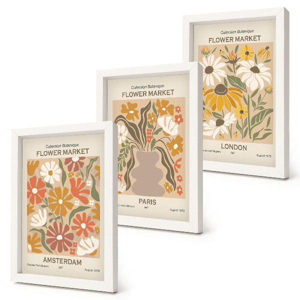 Gallery wall Bloemenpatronen uit Amsterdam, Parijs en Londen.