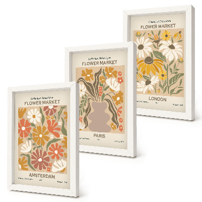 Gallery wall Bloemenpatronen uit Amsterdam, Parijs en Londen.
