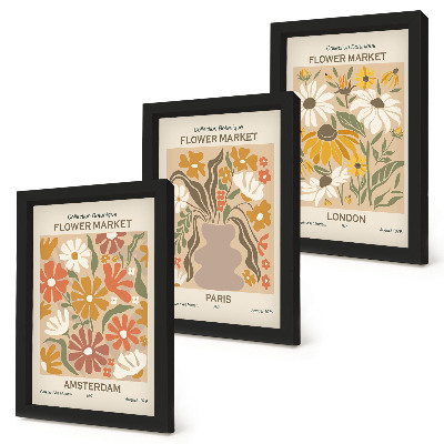 Gallery wall Bloemenpatronen uit Amsterdam, Parijs en Londen.