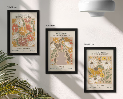 Gallery wall Bloemenpatronen uit Amsterdam, Parijs en Londen.