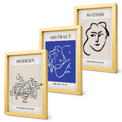 Set van ingelijste schilderijen Posters in de moderne en abstracte stijl van Henri Matisse.