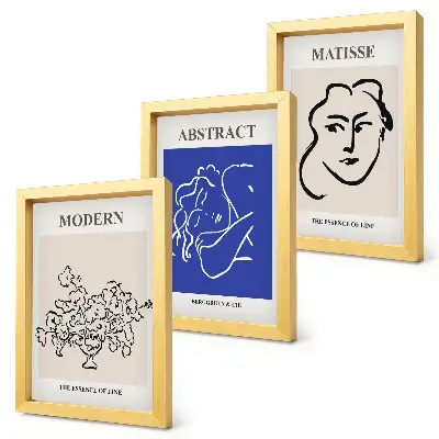Set ingelijste schilderijen posters in moderne en abstracte Henri Matisse-stijl
