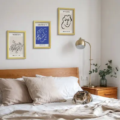 Set ingelijste schilderijen posters in moderne en abstracte Henri Matisse-stijl