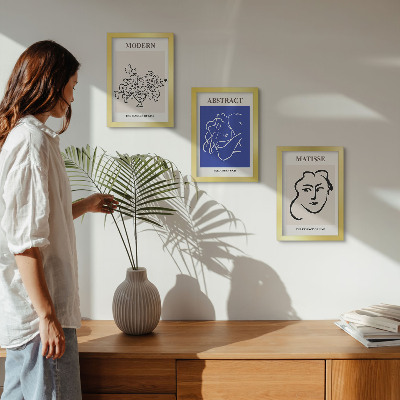 Set van ingelijste schilderijen Posters in de moderne en abstracte stijl van Henri Matisse.