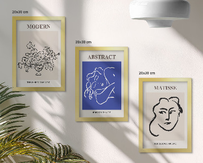 Set van ingelijste schilderijen Posters in de moderne en abstracte stijl van Henri Matisse.