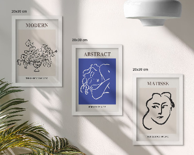 Set van ingelijste schilderijen Posters in de moderne en abstracte stijl van Henri Matisse.
