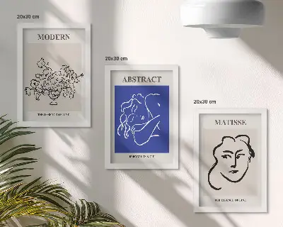 Set ingelijste schilderijen posters in moderne en abstracte Henri Matisse-stijl