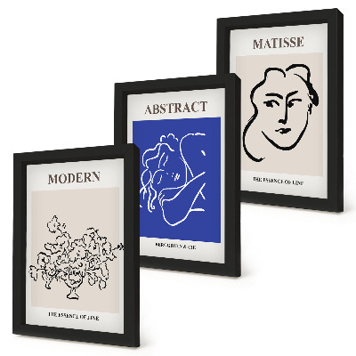 Set van ingelijste schilderijen Posters in de moderne en abstracte stijl van Henri Matisse.