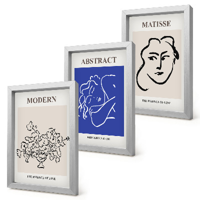 Set van ingelijste schilderijen Posters in de moderne en abstracte stijl van Henri Matisse.
