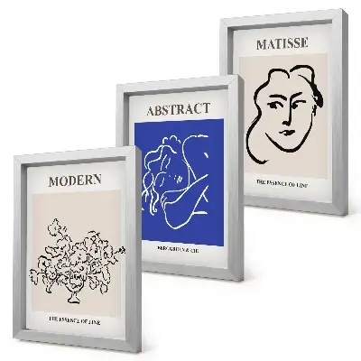 Set ingelijste schilderijen posters in moderne en abstracte Henri Matisse-stijl