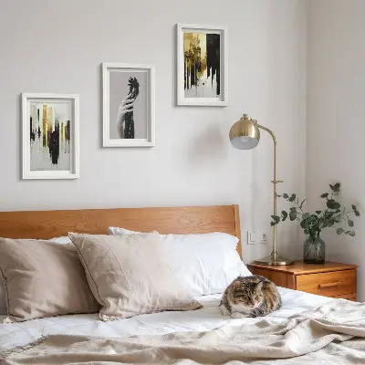 Set van ingelijste schilderijen abstracte schilderpatronen met twee handen