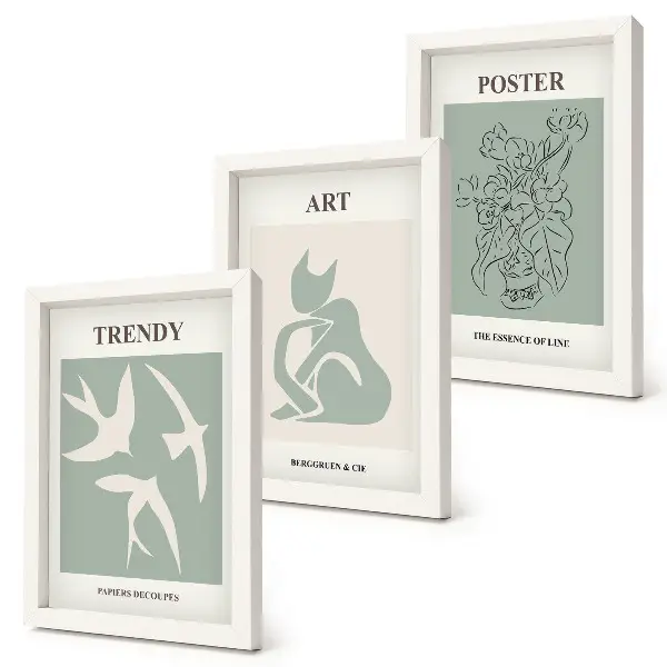 Set ingelijste schilderijen met stijlvolle illustraties van Henri Matisse