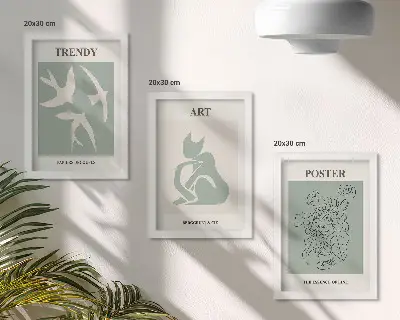 Set ingelijste schilderijen met stijlvolle illustraties van Henri Matisse