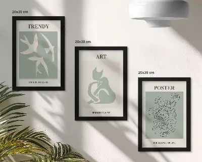 Set ingelijste schilderijen met stijlvolle illustraties van Henri Matisse