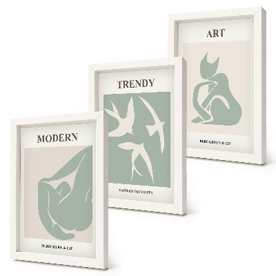 Gallery wall Abstracte figuren van Henri Matisse in ingetogen kleuren.