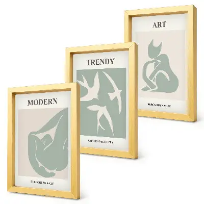 Gallery wall met abstracte figuren van Henri Matisse in ingetogen kleuren