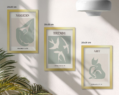 Gallery wall Abstracte figuren van Henri Matisse in ingetogen kleuren.