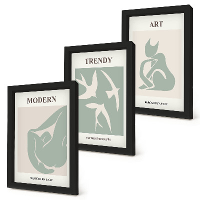 Gallery wall Abstracte figuren van Henri Matisse in ingetogen kleuren.
