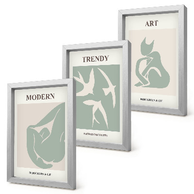 Gallery wall Abstracte figuren van Henri Matisse in ingetogen kleuren.