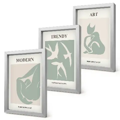 Gallery wall met abstracte figuren van Henri Matisse in ingetogen kleuren