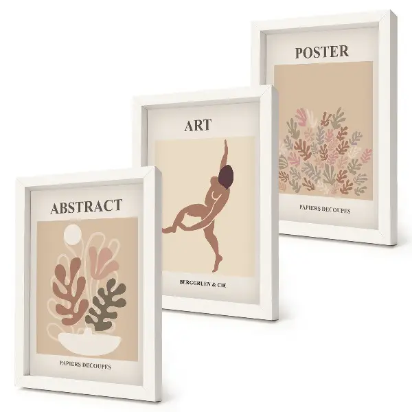 Set van ingelijste schilderijen van Henri Matisse stijlvolle abstracte composities