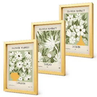 Gallery wall posters met bloemendesigns van Londen, Tokio en Dublin