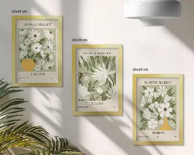 Gallery wall posters met bloemendesigns van Londen, Tokio en Dublin
