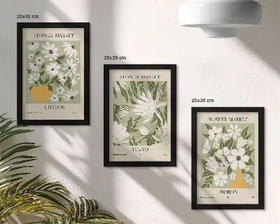 Gallery wall posters met bloemendesigns van Londen, Tokio en Dublin