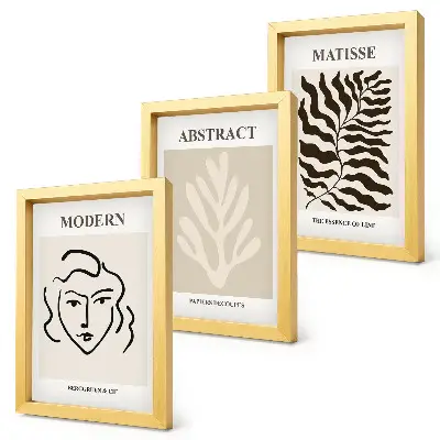 Gallery wall met illustraties van gezichten en bladeren naar de grafische werken van Henri Matisse