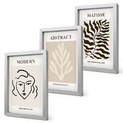 Gallery wall met illustraties van gezichten en bladeren naar de grafische werken van Henri Matisse