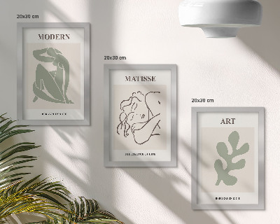 Gallery wall Stijlvolle figuren en planten in een minimalistisch design.