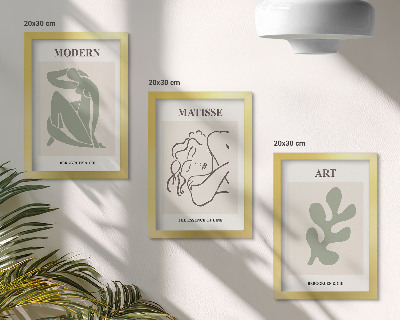 Gallery wall Stijlvolle figuren en planten in een minimalistisch design.