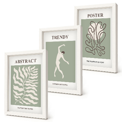 Set van ingelijste schilderijen Plantenpatronen in verschillende tinten groen van Henri Matisse
