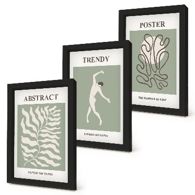 Set van ingelijste schilderijen Plantenpatronen in verschillende tinten groen van Henri Matisse