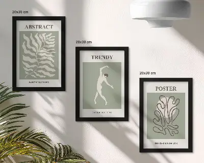 Set ingelijste schilderijen met plantenpatronen in verschillende tinten groen van Henri Matisse