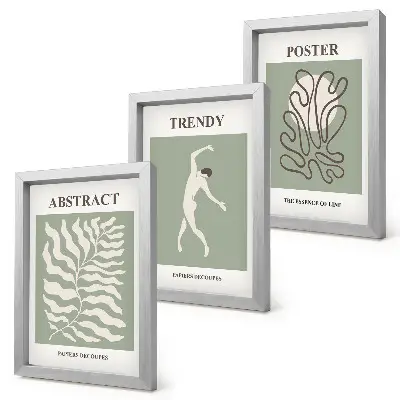 Set ingelijste schilderijen met plantenpatronen in verschillende tinten groen van Henri Matisse