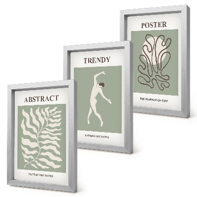 Set van ingelijste schilderijen Plantenpatronen in verschillende tinten groen van Henri Matisse