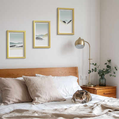 Gallery wall Minimalistische bergen in delicate pasteltinten