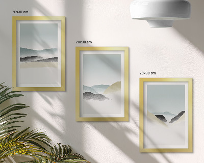 Gallery wall Minimalistische bergen in delicate pasteltinten
