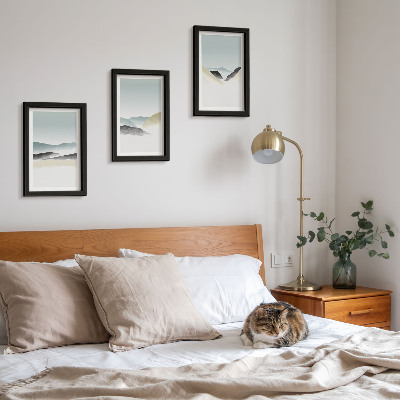 Gallery wall Minimalistische bergen in delicate pasteltinten