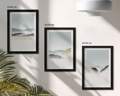 Gallery wall Minimalistische bergen in delicate pasteltinten