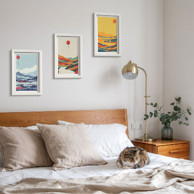 Gallery wall Kleurrijke abstracte berg- en rivierlandschappen