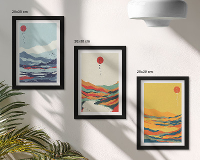 Gallery wall Kleurrijke abstracte berg- en rivierlandschappen