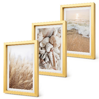 Gallery wall Strandmotieven met schelpen en zeegolven